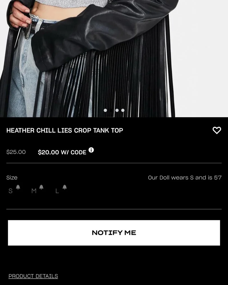 Dolls Kill Crop Tops, size One size, photo 5