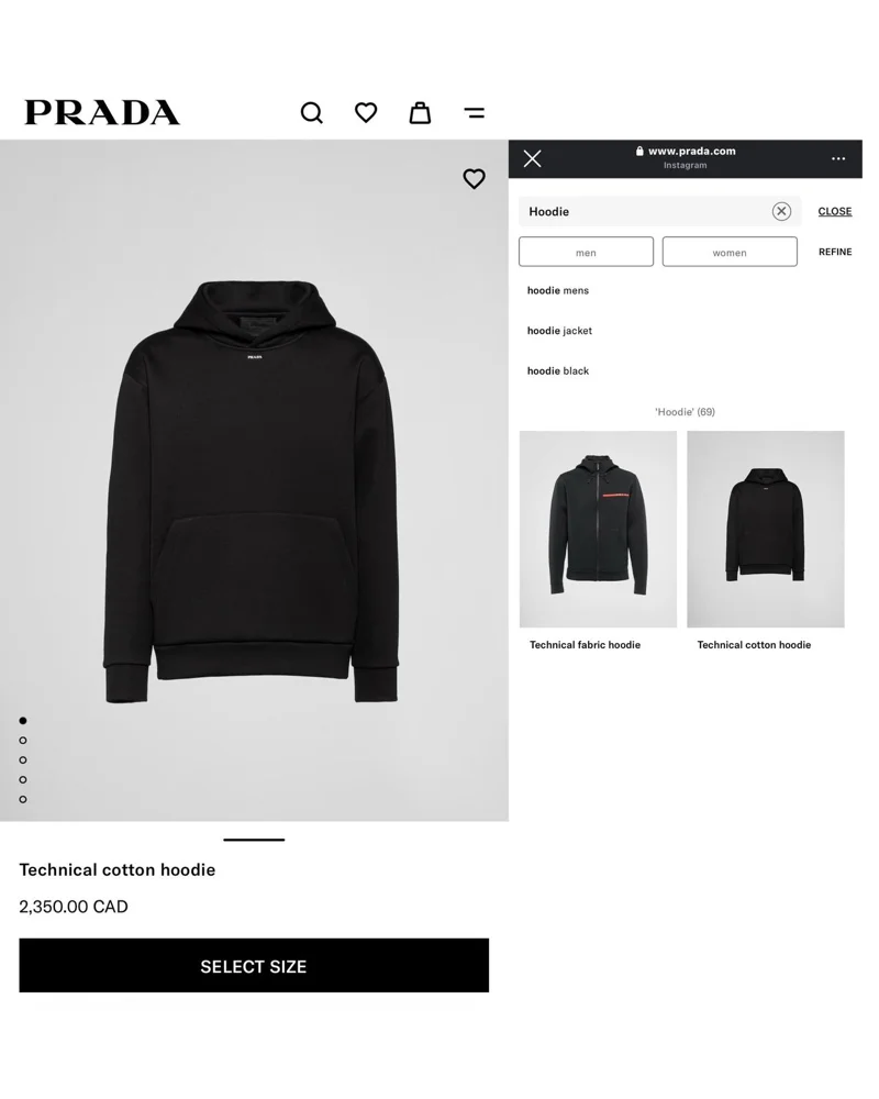 Prada Hoodies, size XL, photo 6
