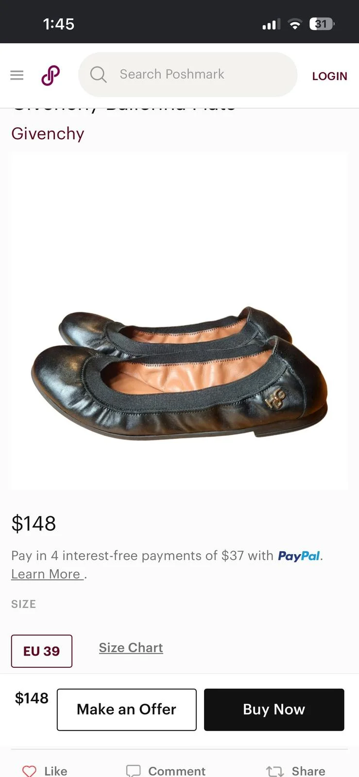 Givenchy Flats, size 36.5, photo 1