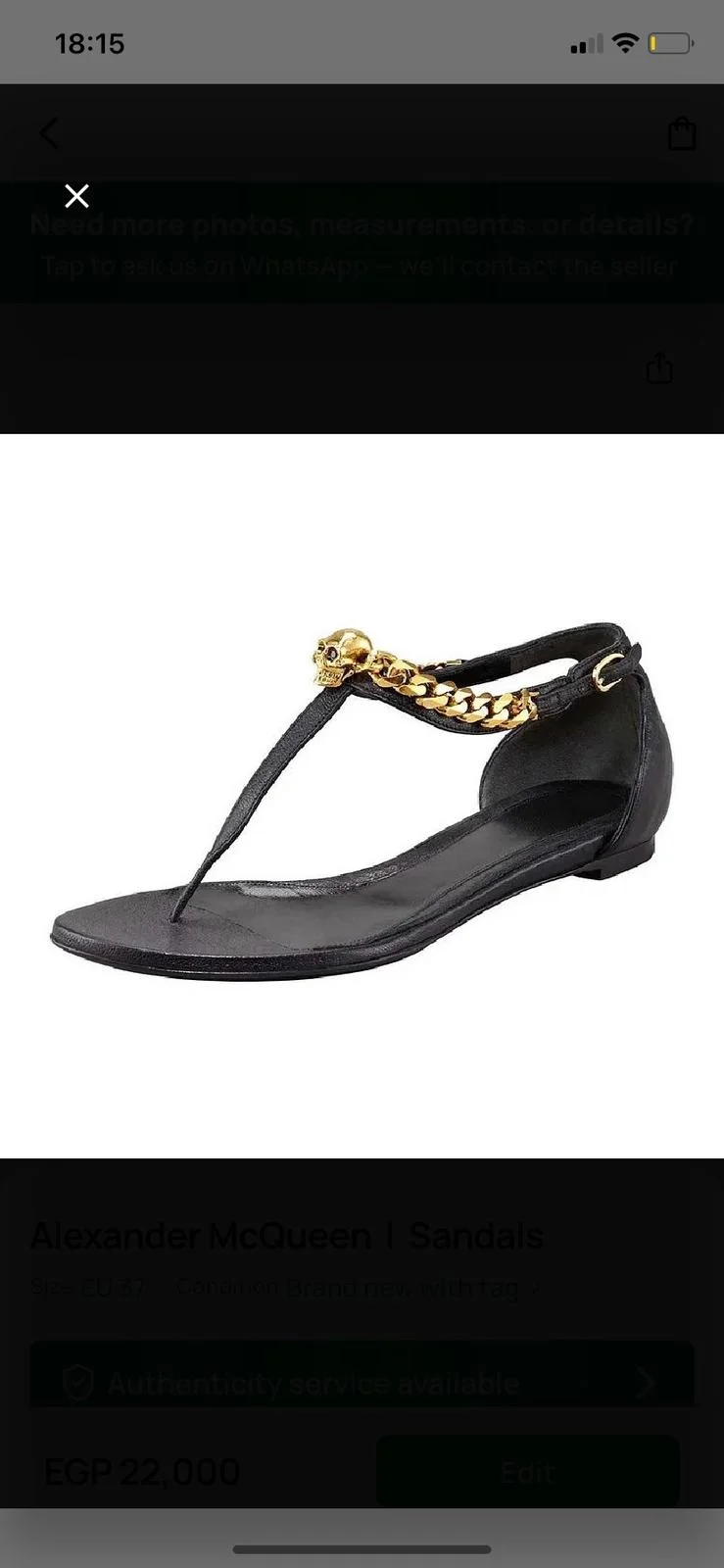Alexander McQueen Sandals, size 37, photo 1