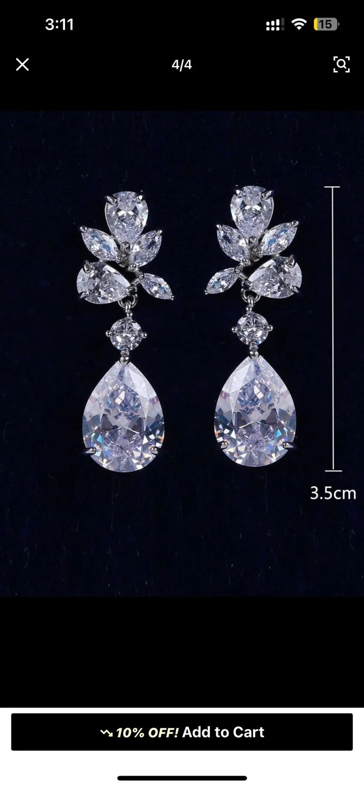 Earrings, size One size, photo 1